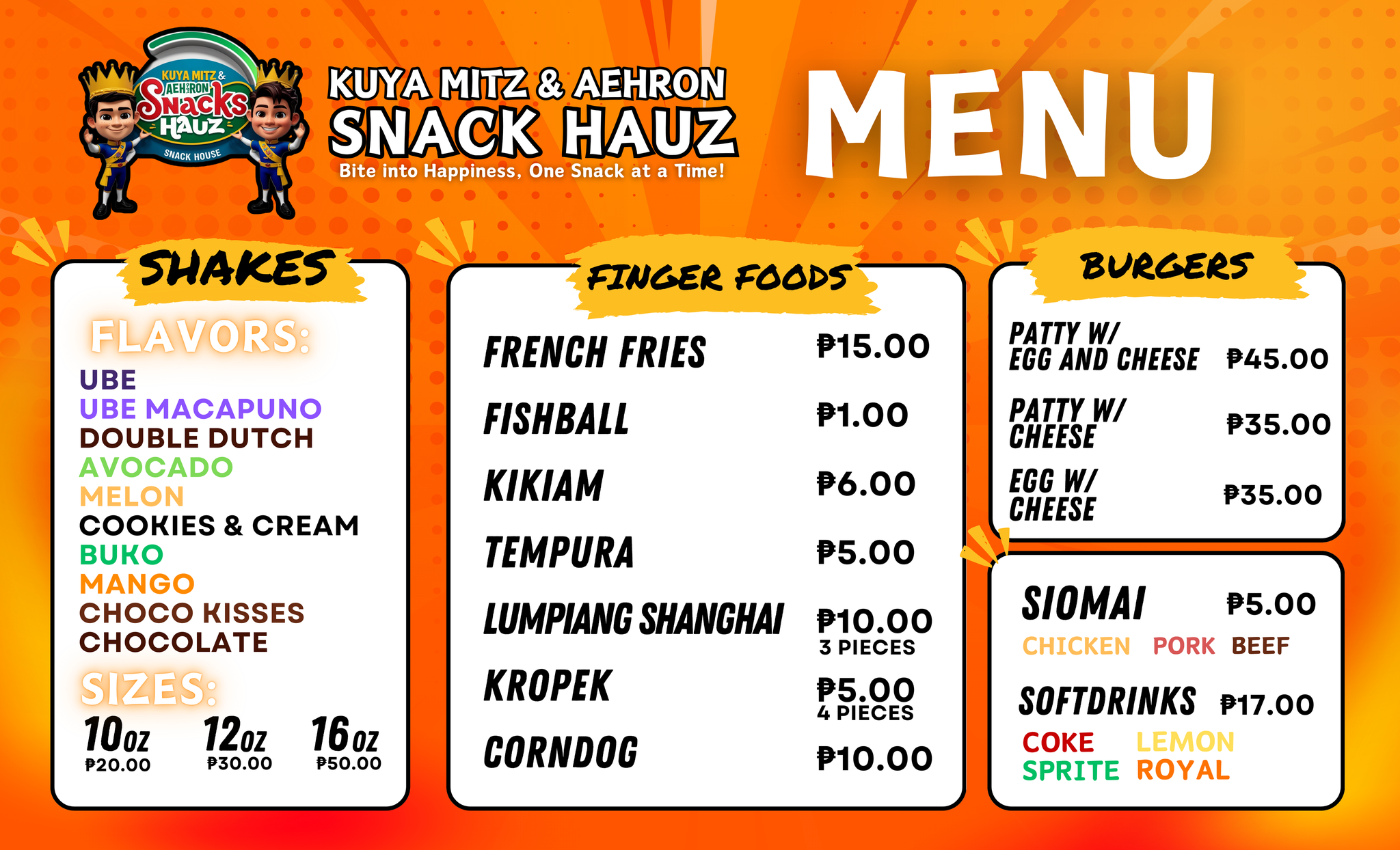 Food Stall Menu design